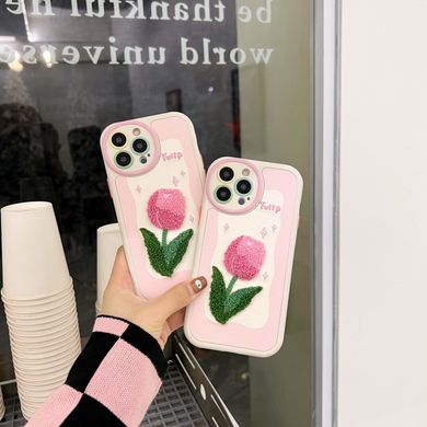 Чехол для iPhone 14 Tulips Plush Case Pink