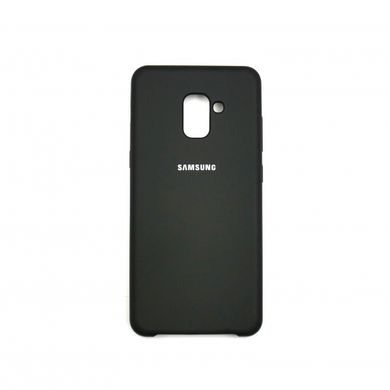 Чехол Silicone cover для Samsung A8 Plus с микрофиброй черный
