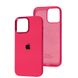 Чехол для iPhone 13 Silicone Case Full (Metal Frame and Buttons) с металической рамкой и кнопками Hot Pink