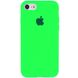 Чехол silicone case for iPhone 6/6s с микрофиброй и закрытым низом (Салатовый / Neon green)