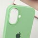 Чехол для Apple iPhone 16 Silicone Case Full / закрытый низ Зеленый / Pistachio