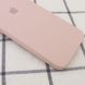 Чехол для Apple iPhone 7 / 8 / SE (2020) Silicone Full camera закрытый низ + защита камеры (Розовый / Pink Sand) квадратные борты