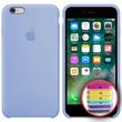 Чохол silicone case for iPhone 6 / 6s з мікрофіброю і закритим низом lilac cream / Блакитний
