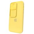 Чохол для iPhone 14 Pro Max Silicone with Logo hide camera + шторка на камеру Yellow