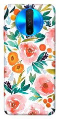 Чехол для Xiaomi Redmi K30 PandaPrint Акварельные цветы 2 цветы