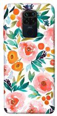 Чохол для Xiaomi Redmi Note 9 / Redmi 10X PandaPrint Акварельні квіти 2 квіти