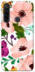 Чехол для Xiaomi Redmi Note 8T PandaPrint Акварельные цветы цветы