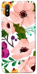 Чехол для Xiaomi Redmi 9A PandaPrint Акварельные цветы цветы