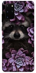 Чохол для Samsung Galaxy S20 + PandaPrint Єнот в кольорах квіти