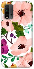 Чехол для Xiaomi Redmi Note 9 4G / Redmi 9 Power / Redmi 9T PandaPrint Акварельные цветы цветы