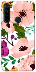 Чехол для Xiaomi Redmi Note 8 PandaPrint Акварельные цветы цветы
