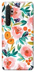 Чохол для Xiaomi Mi Note 10 Lite PandaPrint Акварельні квіти 2 квіти