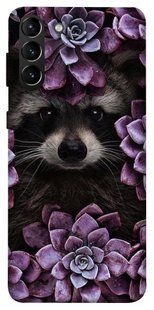 Чехол для Samsung Galaxy S21+ PandaPrint Енот в цветах цветы
