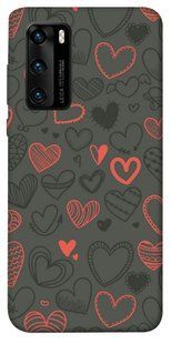 Чохол для Huawei P40 PandaPrint Милі серця патерн