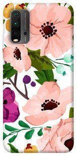 Чехол для Xiaomi Redmi Note 9 4G / Redmi 9 Power / Redmi 9T PandaPrint Акварельные цветы цветы