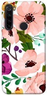 Чехол для Xiaomi Redmi Note 8 PandaPrint Акварельные цветы цветы