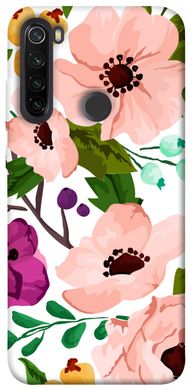 Чехол для Xiaomi Redmi Note 8T PandaPrint Акварельные цветы цветы