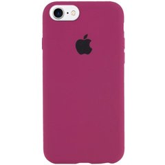 Чехол silicone case for iPhone 7/8 с микрофиброй и закрытым низом Бордовый / Maroon