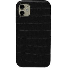 Кожаный чехол Croco Leather для Apple iPhone 11 (6.1"") Black