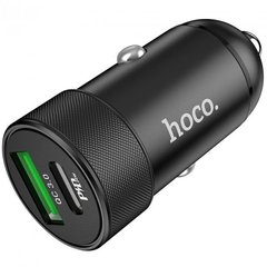 Адаптер автомобильный HOCO Speed Up Z32B |1USB/1Type-C, 4.5A, QC3.0, 27W| black