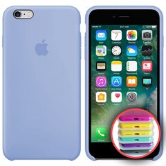 Чехол silicone case for iPhone 6/6s с микрофиброй и закрытым низом lilac cream / Голубой