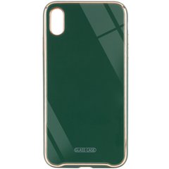 TPU + Glass чохол Venezia для Apple iPhone XS Max (6.5") (Зелений / Dark Green)