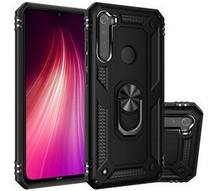 Ударопрочный чехол Serge Ring for Magnet для Xiaomi Redmi Note 8T Черный / Противоударный, бронированный