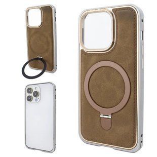 Металлический чехол + замша для iPhone 15 Pro Aluminium Case Suede With Magsafe Stand