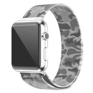 Ремінець для Apple Watch 42/44/45 mm Milanese Loop Camouflage White Gray