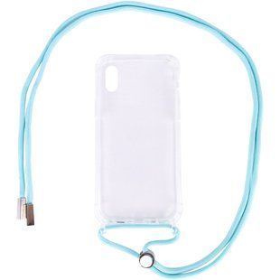Чехол TPU Crossbody Transparent для Apple iPhone XR (6.1"") Бирюзовый