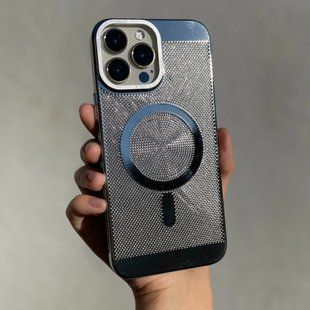 Чехол для iPhone 14 Pro Perforation MagSafe Case Silver