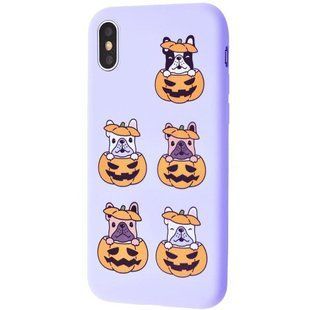TPU чохол WAVE Fancy для Apple iPhone X / XS (5.8 ") (Dog in pumpkin / Light purple)