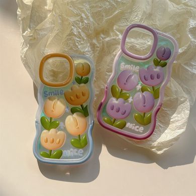 Чехол для iPhone 12 Pro Max Волнистый Tulips smile nice + подставка