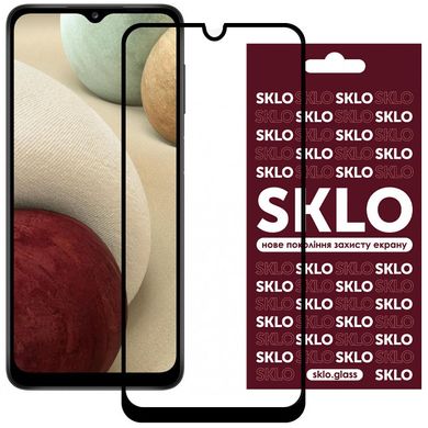 Захисне скло SKLO 3D (full glue) для Samsung Galaxy A12/M12/A02s/M02s/A02/M02/A03s/A03 Core Чорний