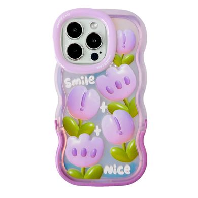 Чехол для iPhone 12 Pro Max Волнистый Tulips smile nice + подставка