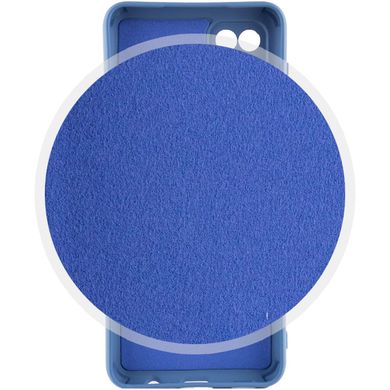 Чехол для Samsung A12 / M12 Silicone Full с закрытым низом и микрофиброй Синий / Navy Blue