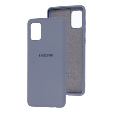 Чохол для Samsung Galaxy A31 (A315) Silicone Full лавандовий сірий з закритим низом і мікрофіброю