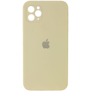 Чехол для Apple iPhone 11 Pro Max Silicone Full camera закрытый низ + защита камеры (Желтый / Mellow Yellow)
