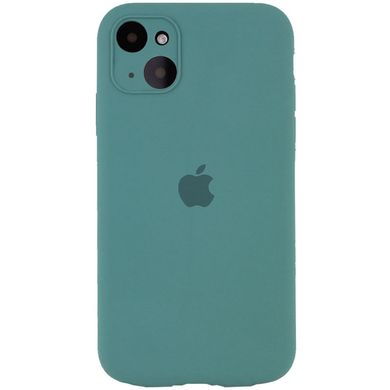 Чехол для Apple iPhone 13 Silicone Full camera закрытый низ + защита камеры / Зеленый / Pine green