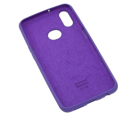 Чехол для Samsung Galaxy A10s (A107) Silicone Full фиолетовый  c закрытым низом и микрофиброю