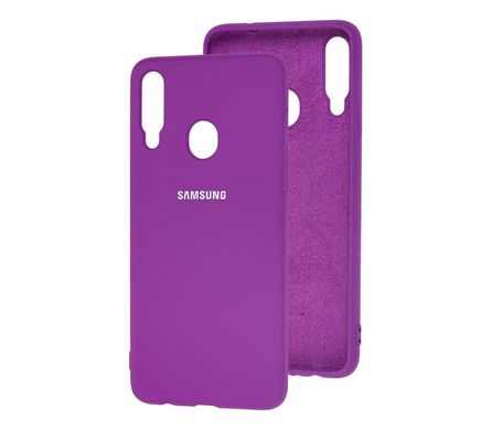 Чехол для Samsung Galaxy A20s (A207) Silicone Full сиреневый с закрытым низом и микрофиброй
