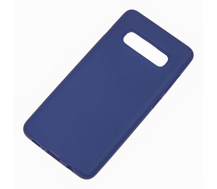 Чохол для Samsung Galaxy S10 Plus (G975) Silicone Full синій з закритим низом і мікрофіброю