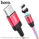 Кабель HOCO Lightning магнитный RGB LED Ingenious streamer U90 |1M, 2A| Red, Red