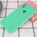 Чехол silicone case for iPhone XS Max с микрофиброй и закрытым низом Spearmint