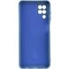 Чехол для Samsung A12 / M12 Silicone Full с закрытым низом и микрофиброй Синий / Navy Blue