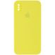 Чехол для Apple iPhone XS Max Silicone Full camera / закрытый низ + защита камеры (Желтый / Bright Yellow) квадратные борты