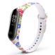 Силіконовий ремінець з малюнком для Xiaomi Mi Band 5 (Лілії / Білий)