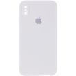 Чохол для iPhone X/Xs Silicone Full camera закритий низ + захист камери (Білий / White) квадратні борти