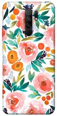 Чохол для Xiaomi Redmi 9 PandaPrint Акварельні квіти 2 квіти