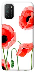 Чехол для Xiaomi Poco M3 PandaPrint Акварельные маки цветы